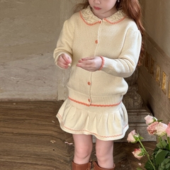 SN Áo Váy Len Kem Viền Cam Chengle