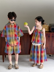 SN Sơ Mi Ô Vuông Màu KM