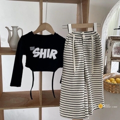 Áo croptop dài tay đen