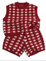 Set Len Ngắn Caro Trắng Đỏ MQ