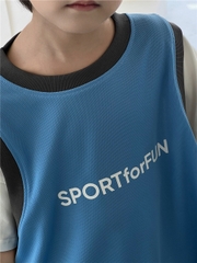 Set Ngắn Áo Sport Xanh Quần Xám SN