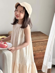 Váy Dài Yếm Hoa Kem Muzi