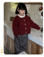 ÁO KHOÁC LEN ĐỎ NƠ