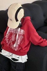 ÁO HOODIE DÀI ĐỎ