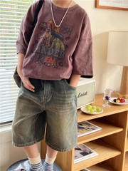 Quần ngắn Jean nâu Wax SN