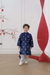 Set Áo Dài Xanh Họa Tiết BT