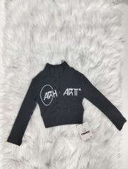 Áo Croptop Dài Cổ Khóa Kéo