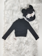 Áo Croptop Dài Cổ Khóa Kéo