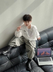 Set Sơ Mi Trắng+QD Xám TH Tuarua