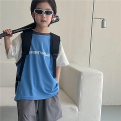 Set Ngắn Áo Sport Xanh Quần Xám SN