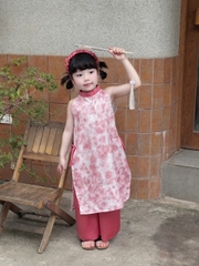 Set Yếm Hồng Loang Kèm Cài