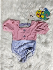 Jump Bơi Caro Tím Mix Hồng