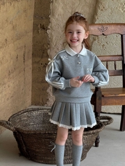 SN Áo Váy Xám Nơ Đá Ota