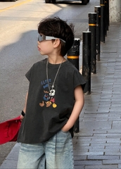 Áo Ngắn Mickey Đen FS