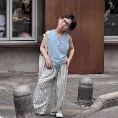 Quần Dài Kem Sọc Xanh PL