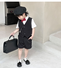 SN Gile Đen Khóa + Sơ Mi Nơ Đỏ YH