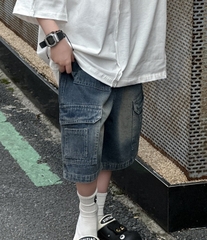 Quần Ngắn Jean TH Xanh Đậm AM