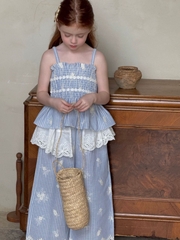 SET Dài Hoa Kẻ Xanh OTA