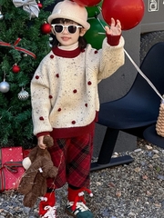 Áo Len Dài Kem Bi Bông WP