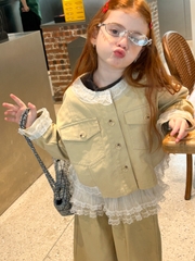 Set Dài Kaki Be Phối Voan YN Peach