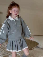 SN Áo Váy Xám Nơ Đá Ota