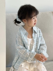 SET Sơmi Nơ Xanh Ba Lỗ & Váy Trắng Jusi