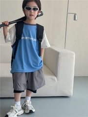 Set Ngắn Áo Sport Xanh Quần Xám SN