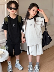 SET NGẮN ĐEN SỌC TRẮNG KM