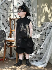 SN Áo Đen Thêu Quần Vạt YH