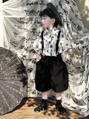 SN Sơ Mi Hoa Hồng Quần Đen+Dây Đai YH