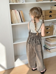 SET Dài Ba Lỗ & Quần Yếm Xám Peach