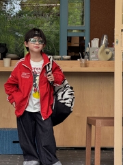 Áo Khoác Dù Đỏ Sọc Trắng PL