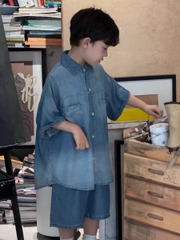 SET JEAN NGẮN XANH LOANG PL