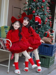 Set Áo Len Đỏ & Chân Váy Đỏ TuTu