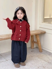 ÁO KHOÁC LEN ĐỎ NƠ