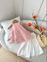 SET YẾM LỤA HỒNG QUẦN TRẮNG G