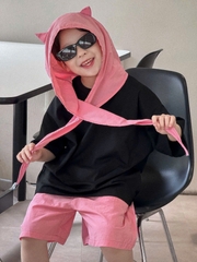 SN Áo Đen Quần Hồng Nón PL