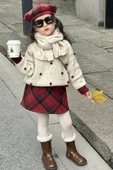 Áo Len Dài Kem Bi Bông WP