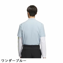 Áo Polo Golf Adidas Nam Chính Hãng - Mock Neck Layered EPW Graphic - Màu Trắng/Xanh| JapanSport HY0961