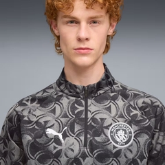 Áo Dài Tay Puma Chính Hãng - Manchester City Men's Quarter-Zip Pullover - Màu Đen | JapanSport 782170-11