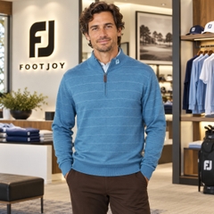 Áo Dài Tay FOOTJOY Chính Hãng -Wool Heather Quarter-Zip Sweater- Màu Xanh | JapanSport 38568 FJ-F25-M12