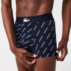 Quần Boxer Lacoste Chính hãng - Lacoste Men's Stretch Cotton Trunks 3-Pack - Màu Navy/Xanh/Xám | JapanSport 5H1774-51-BCK