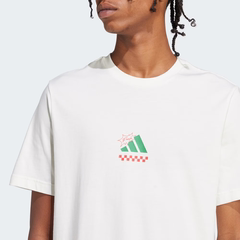 Áo Phông Adidas Nam Chính Hãng - Graphic Lounge Pizza - Màu Trắng | JapanSport JJ4016
