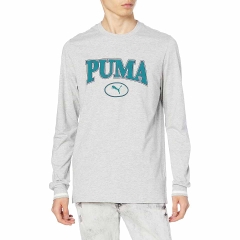 Áo Puma Nam Chính Hãng - Men's Short Sleeve Casual Squad LS Graphic T-Shirt - Màu Xám | JapanSport 678391-04