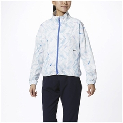 Áo Khoác Mizuno Nữ Chính Hãng - Cross Jacket - Màu Trắng Xanh | JapanSport 32MC0330-28