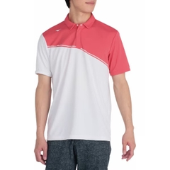 Áo Polo Mizuno Chính Hãng - Ice Touch Solar Cut Short Sleeve Zip-Up Shirt  - Màu Trắng/Đỏ | JapanSport E2MAC001-86