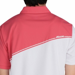 Áo Polo Mizuno Chính Hãng - Ice Touch Solar Cut Short Sleeve Zip-Up Shirt  - Màu Trắng/Đỏ | JapanSport E2MAC001-86