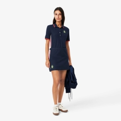 Chân Váy Lacoste Nữ Chính Hãng - Textured piqué skirt - Màu Navy | JapanSport JF0522-51-166