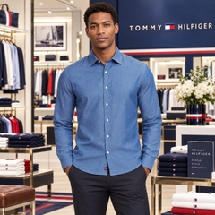 Áo sơ mi Tommy Hilfiger Chính hãng - Regular Fit Button Down Dress Shirt - Màu Xanh | JapanSport 24N1973400