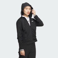Áo Khoác Adidas Nữ Chính Hãng - WIND.RDY Water-Repellent Full-Zip Shirred - Màu Đen | JapanSport IS4782